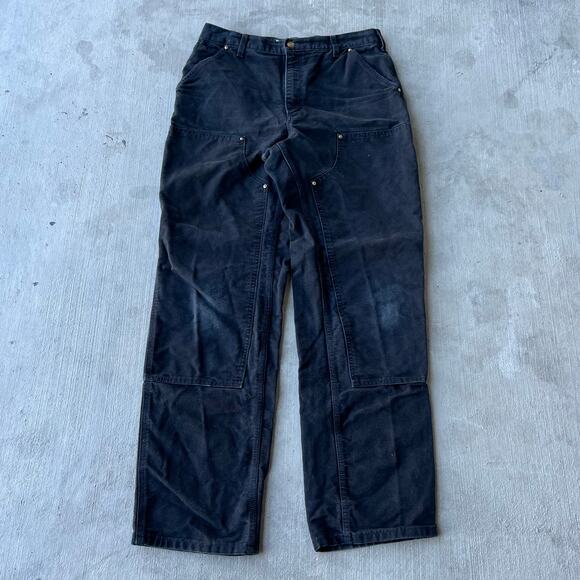 Vintage Y2K Carhartt black double knee work wear carpenter pants